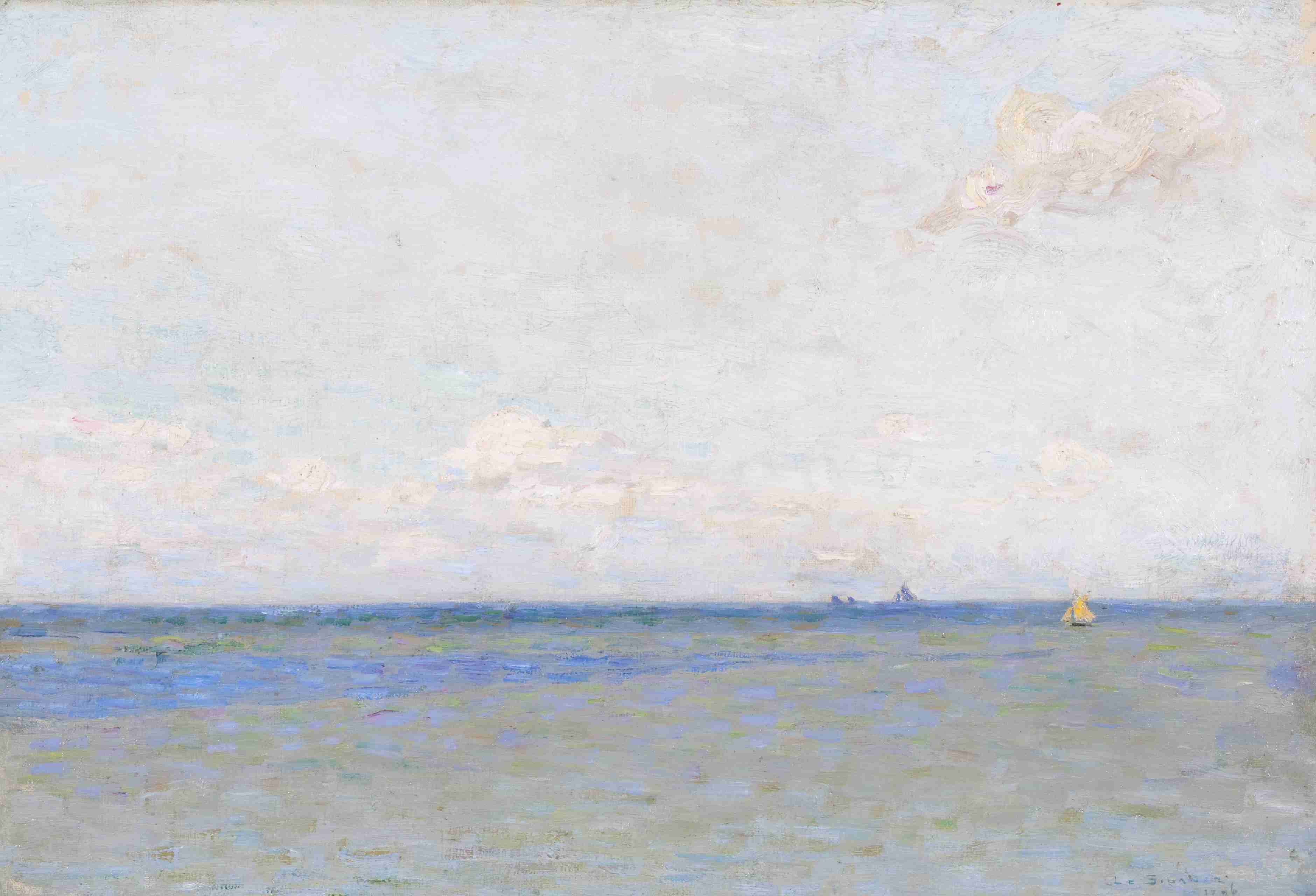 Le Sidaner Voiliers sur la mer dans le lointain