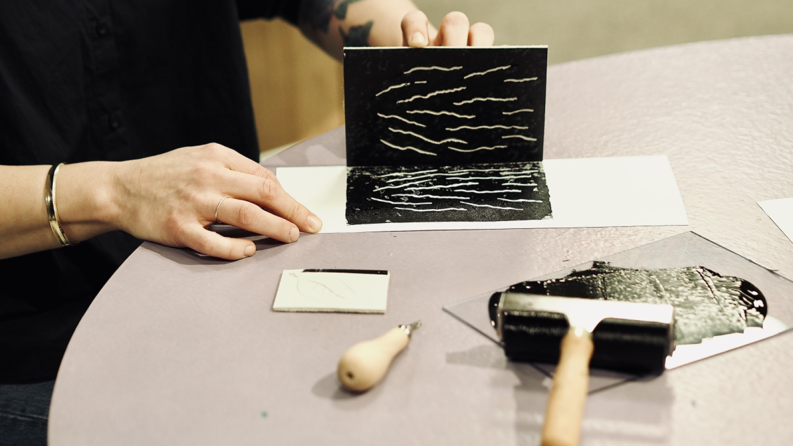 Foto fra Linoleumstrykkeri