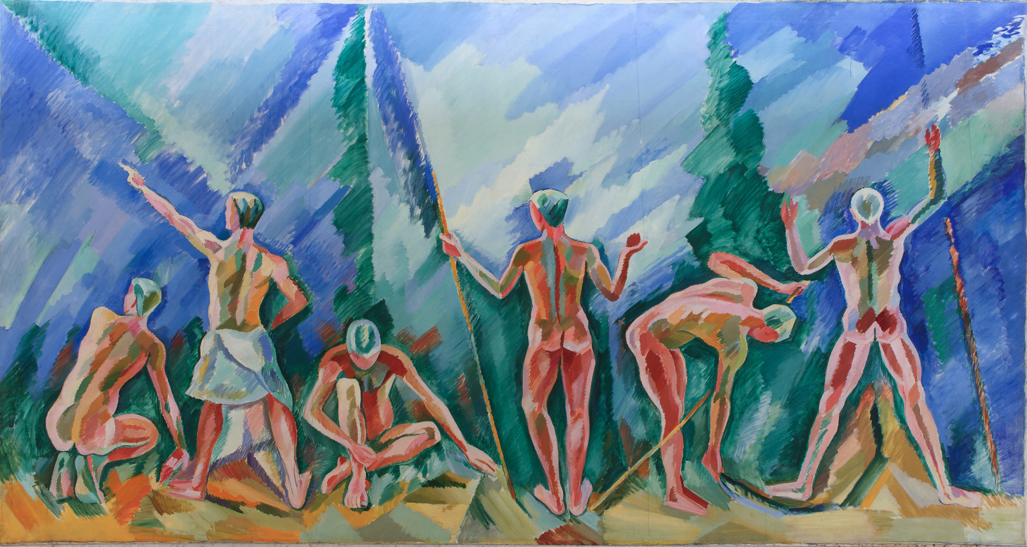 Nocturne II. Komposition med seks mænd (1921), William Scharff